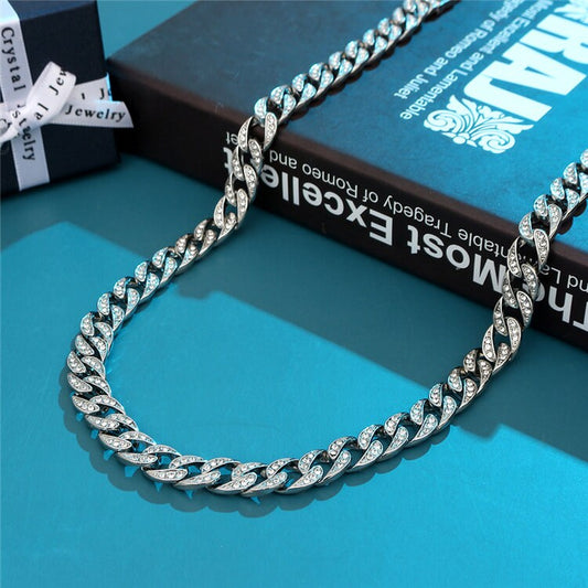 Hip Hop Iced Out Silver Plated Necklaces