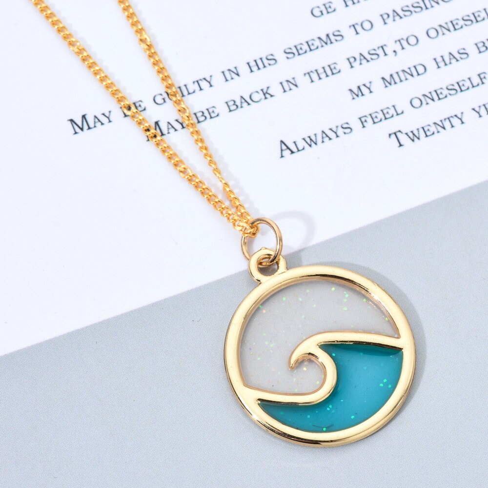Gold Wave Ocean Necklace
