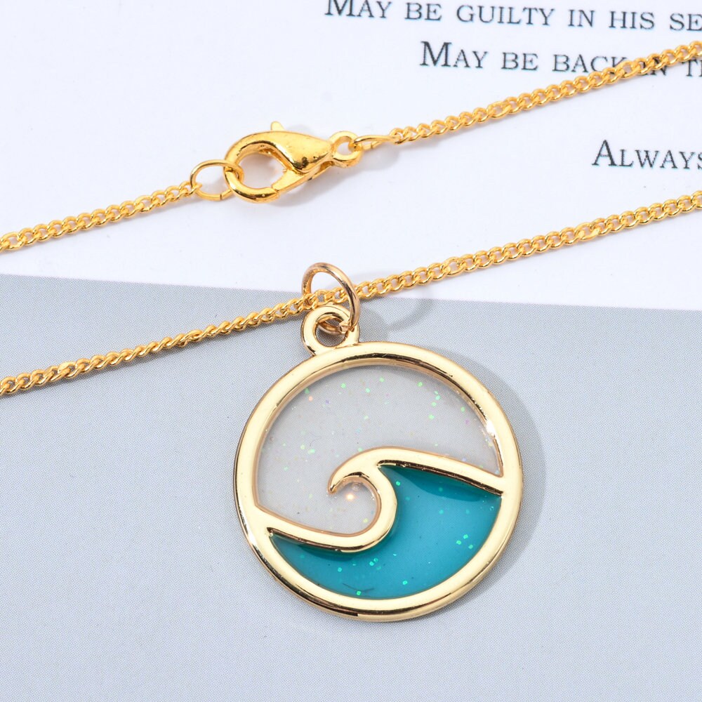 Gold Wave Ocean Necklace