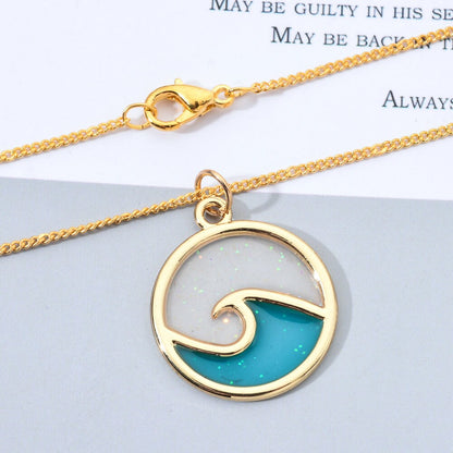 Gold Wave Ocean Necklace