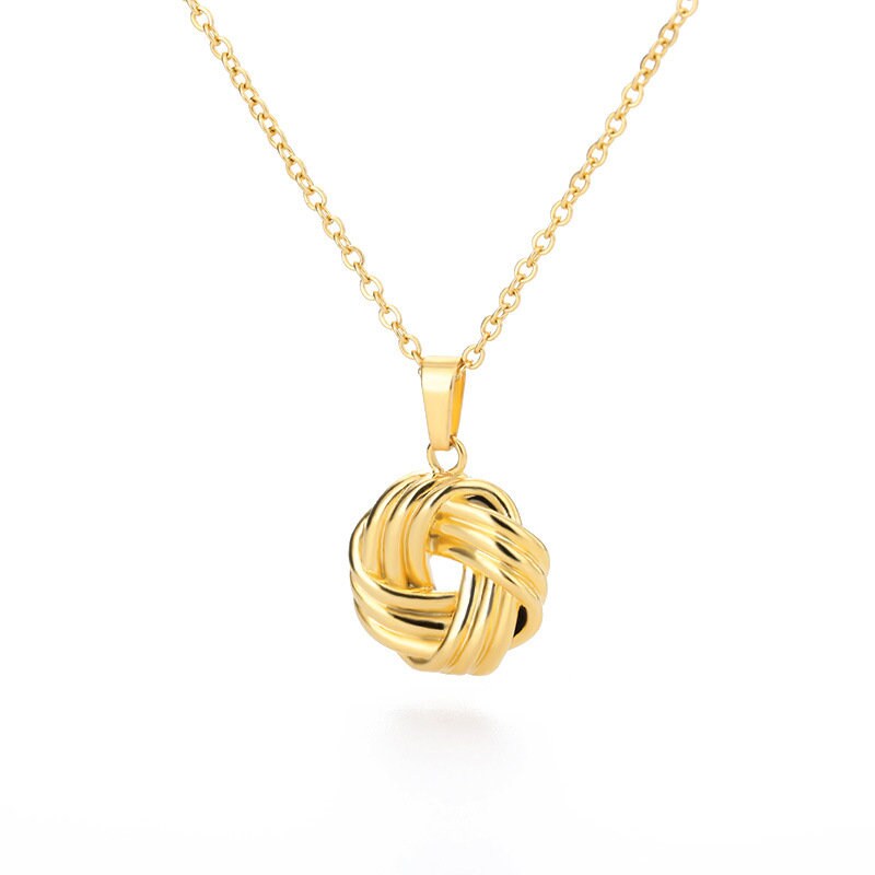 Silver And Gold Knot Pendant Necklace