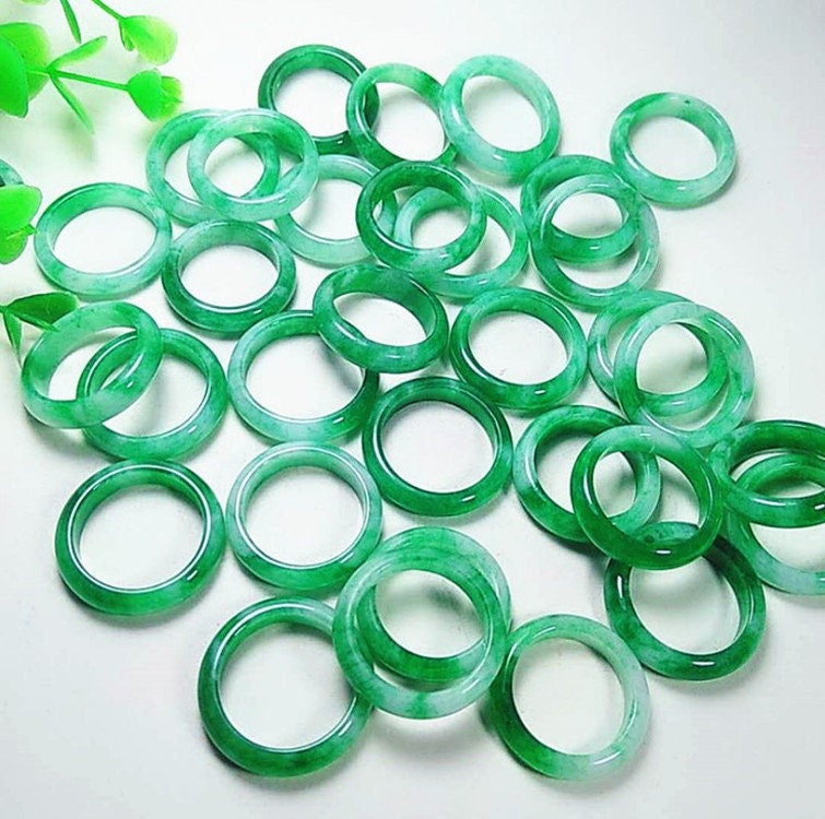 Green Jade Stone Ring For Finger, Unisex Design
