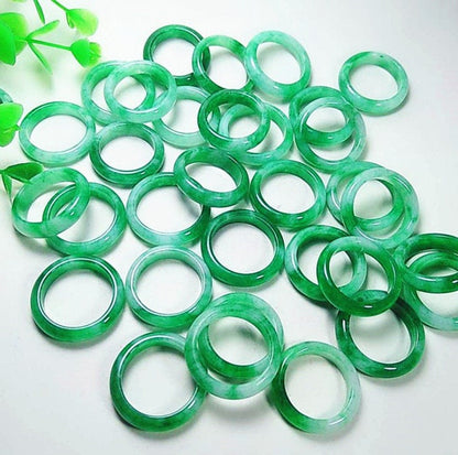 Green Jade Stone Ring For Finger, Unisex Design