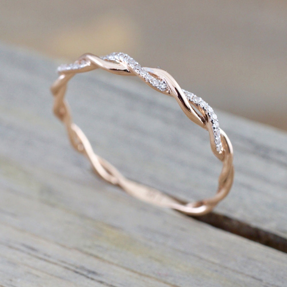 Gold Twisted Dimante Ring