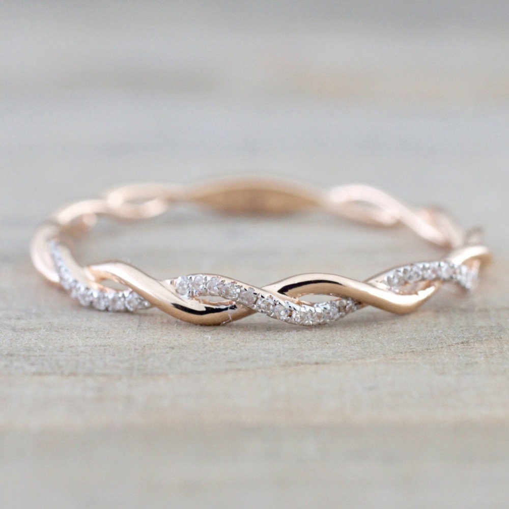 Gold Twisted Dimante Ring