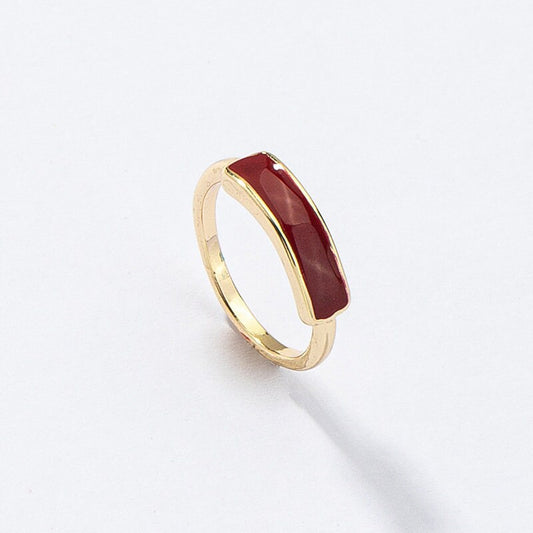 Womens Stainless Steel Red Fashion Ring