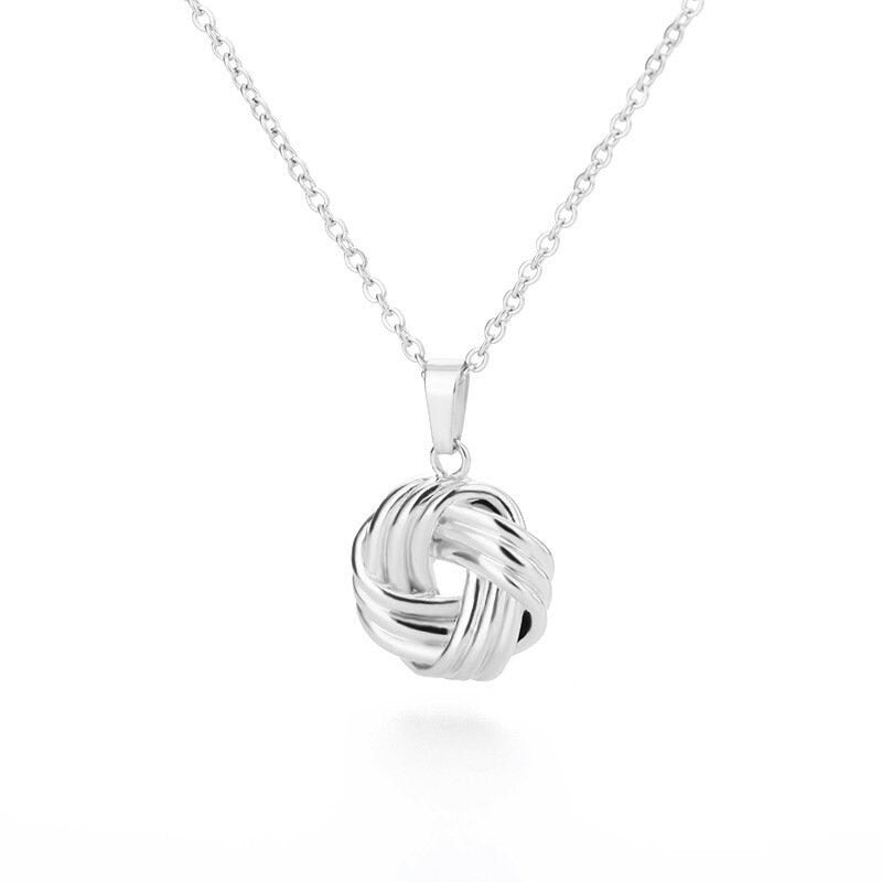 Silver And Gold Knot Pendant Necklace