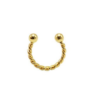 Twisted Horseshoe Septum Ring Piercing, Silver, Gold, Rose Gold, Black & Rainbow 8mm 16G