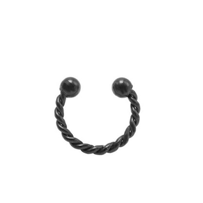 Twisted Horseshoe Septum Ring Piercing, Silver, Gold, Rose Gold, Black & Rainbow 8mm 16G
