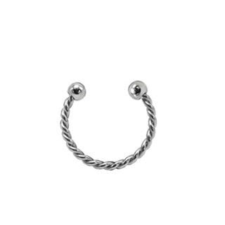 Twisted Horseshoe Septum Ring Piercing, Silver, Gold, Rose Gold, Black & Rainbow 8mm 16G