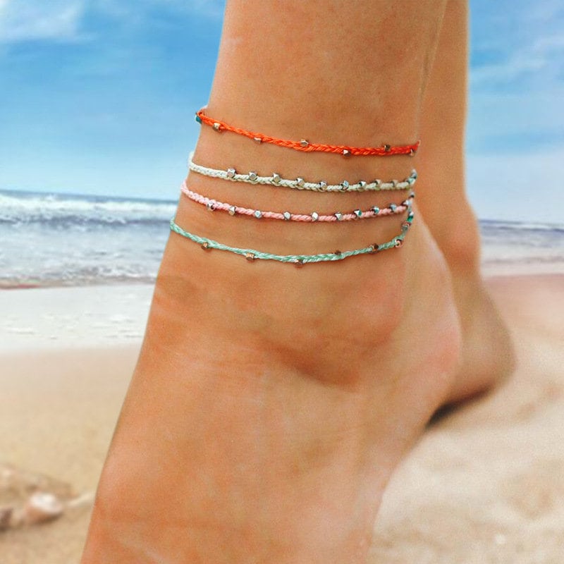 Beaded Summer String/Rope Anklets