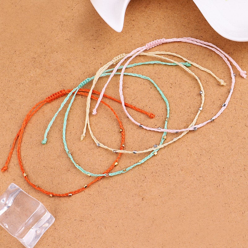 Beaded Summer String/Rope Anklets