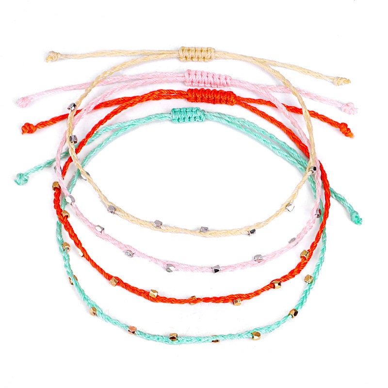 Beaded Summer String/Rope Anklets