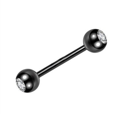 Tongue Barbell Ring With Zircon Nipple Piercing Helix Earrings Tragus Stainless Steel Piercing Jewelry