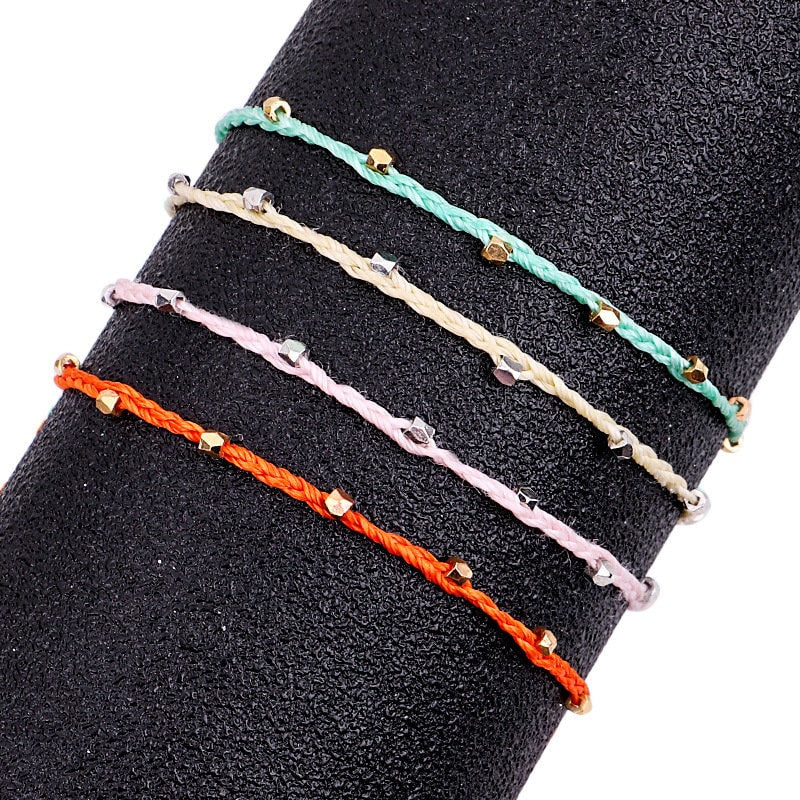 Beaded Summer String/Rope Anklets