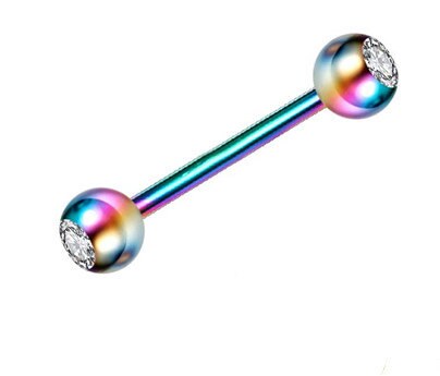 Tongue Barbell Ring With Zircon Nipple Piercing Helix Earrings Tragus Stainless Steel Piercing Jewelry