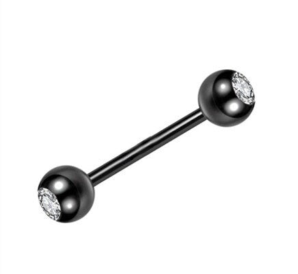 Tongue Barbell Ring With Zircon Nipple Piercing Helix Earrings Tragus Stainless Steel Piercing Jewelry