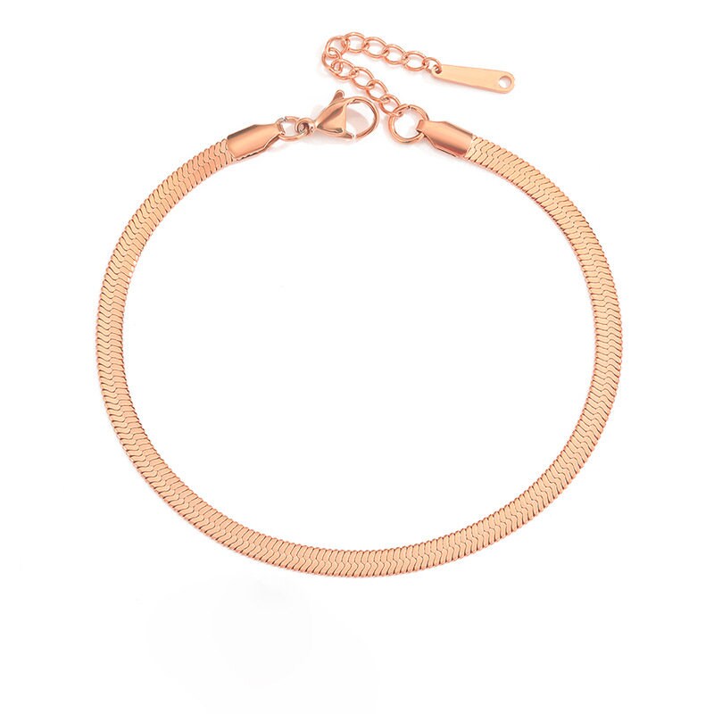 Snake Chain Anklet, Gold, Silver, Rose Gold