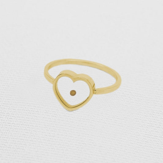 Gold Mustard Seed Rings, Heart & Circle
