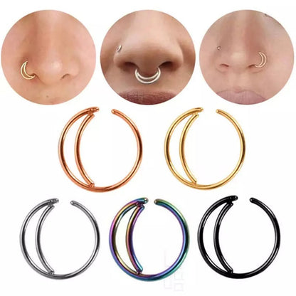 Double Moon Crescent Nose Ring