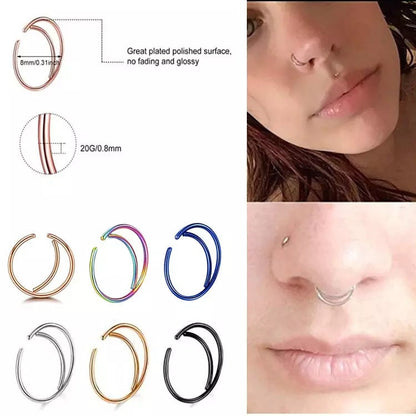 Double Moon Crescent Nose Ring
