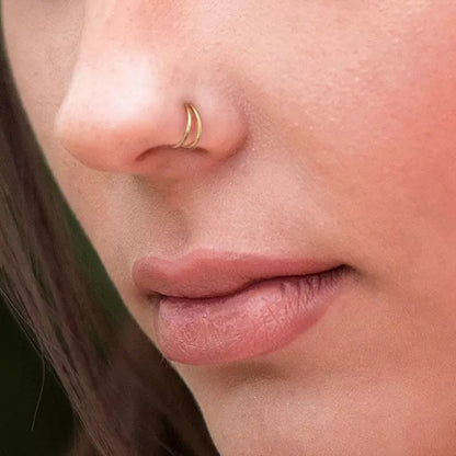Double Moon Crescent Nose Ring