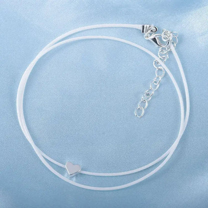 Bohemian Silver Heart Anklet Bracelet