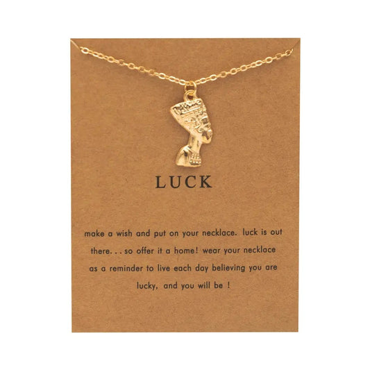 Lucky Egyptian Pharaoh Gold Charm Neckalce