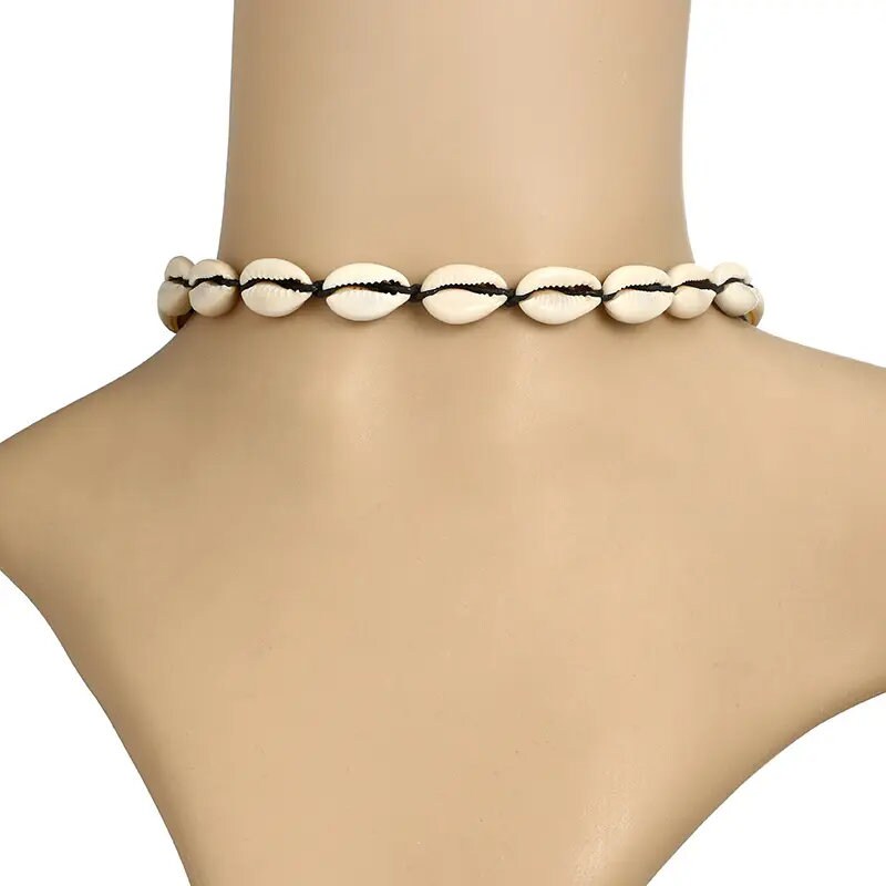 Bohemian Cowrie Shell Choker Neckalce