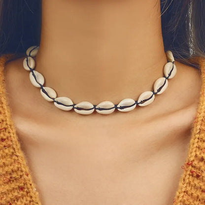 Bohemian Cowrie Shell Choker Neckalce