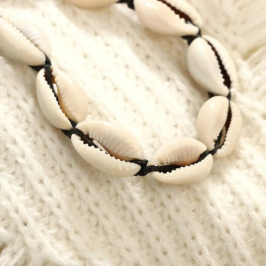 Bohemian Cowrie Shell Choker Neckalce