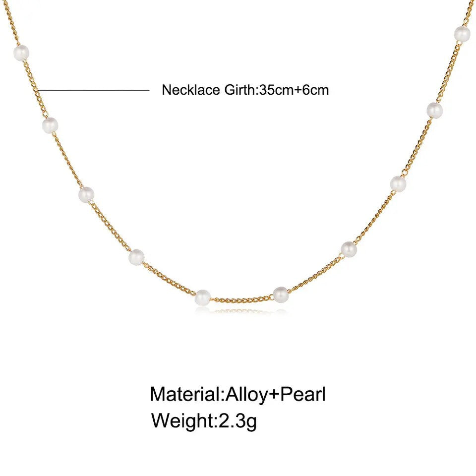 Pearl Necklace Gold & Silver
