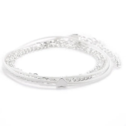 Bohemian Silver Heart Anklet Bracelet