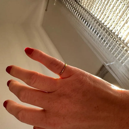 Simple Minimalist Dainty Design 18K Thin Gold Plated Titanium Steel Stack Band Ring