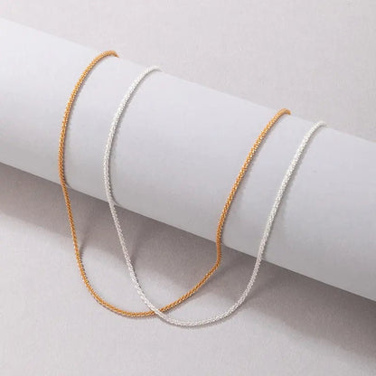 Womens Silver Minimalist Clavicle Necklace