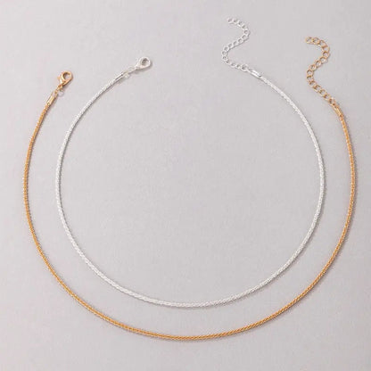 Womens Silver Minimalist Clavicle Necklace