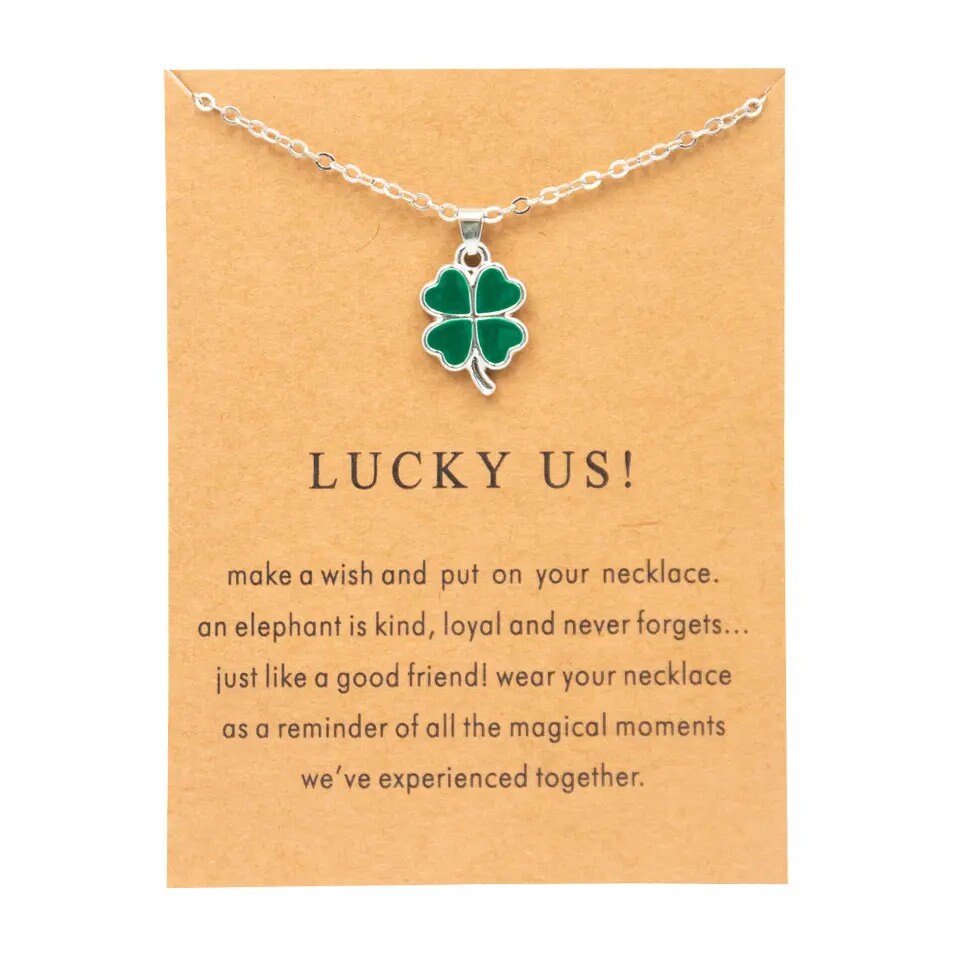 Lucky Four Leaf Clover Charm Neckalce