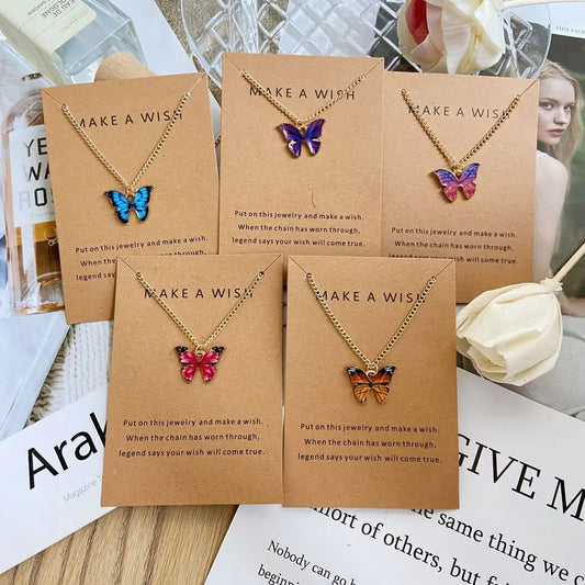 Butterfly Charm Make A Wish Neckalce