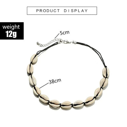 Bohemian Cowrie Shell Choker Neckalce