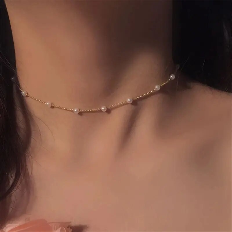 Pearl Necklace Gold & Silver