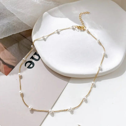 Pearl Necklace Gold & Silver