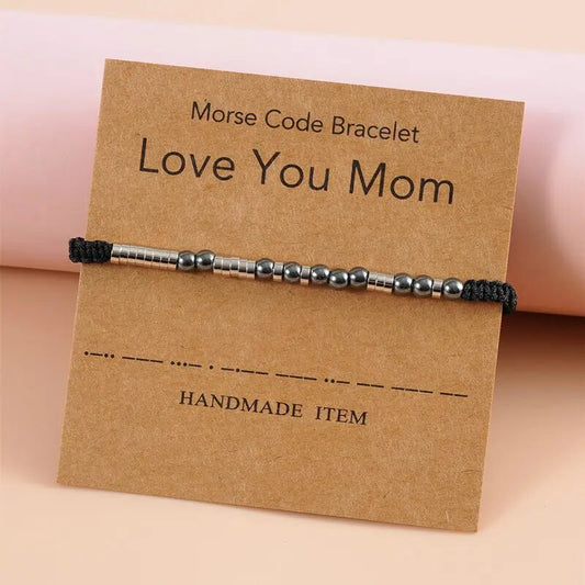 Love You Mom Morse Code Bracelet