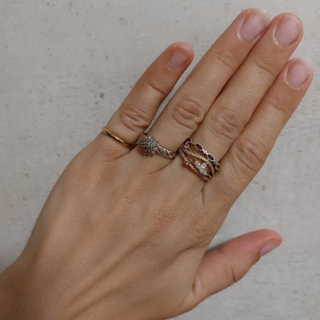 Simple Minimalist Dainty Design 18K Thin Gold Plated Titanium Steel Stack Band Ring