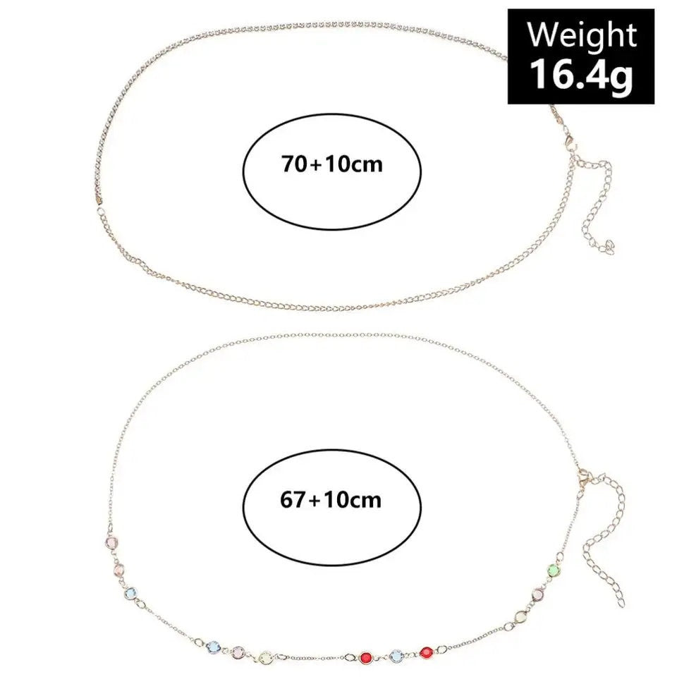 Gold Rhinestone Stomach/Belly Chain