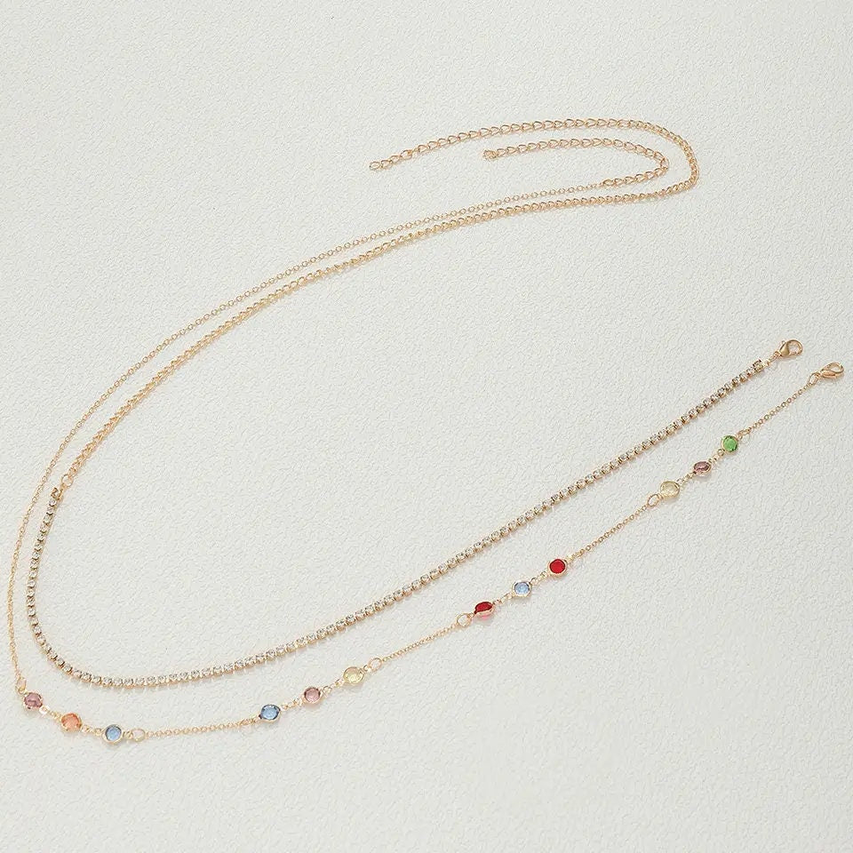 Gold Rhinestone Stomach/Belly Chain