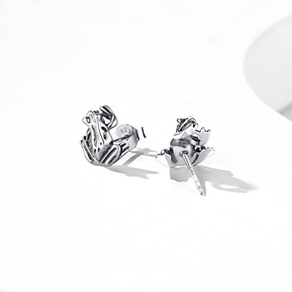 Sterling Silver Frog Stud Earrring