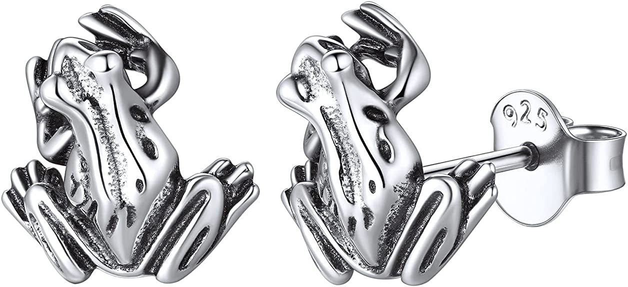 Sterling Silver Frog Stud Earrring