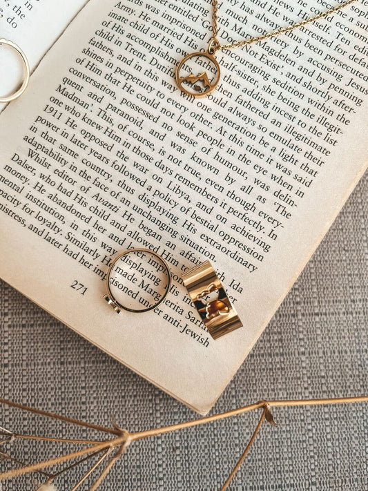 Gold Butterfly Couple Rings (Size 7) Stainless Steel