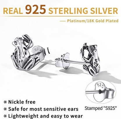 Sterling Silver Frog Stud Earrring