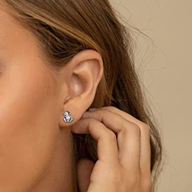 Sterling Silver Frog Stud Earrring